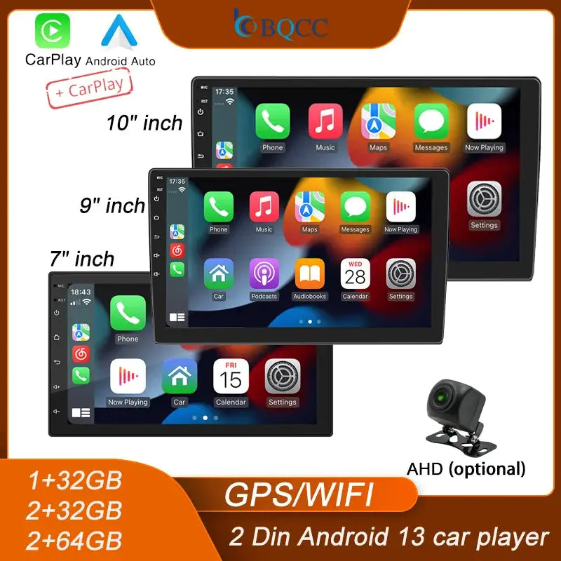 BQCC 4-core 2-DIN Android Auto car stereo by Simples Market with GPS/WiFi, IPS 7/9/10 in displays
