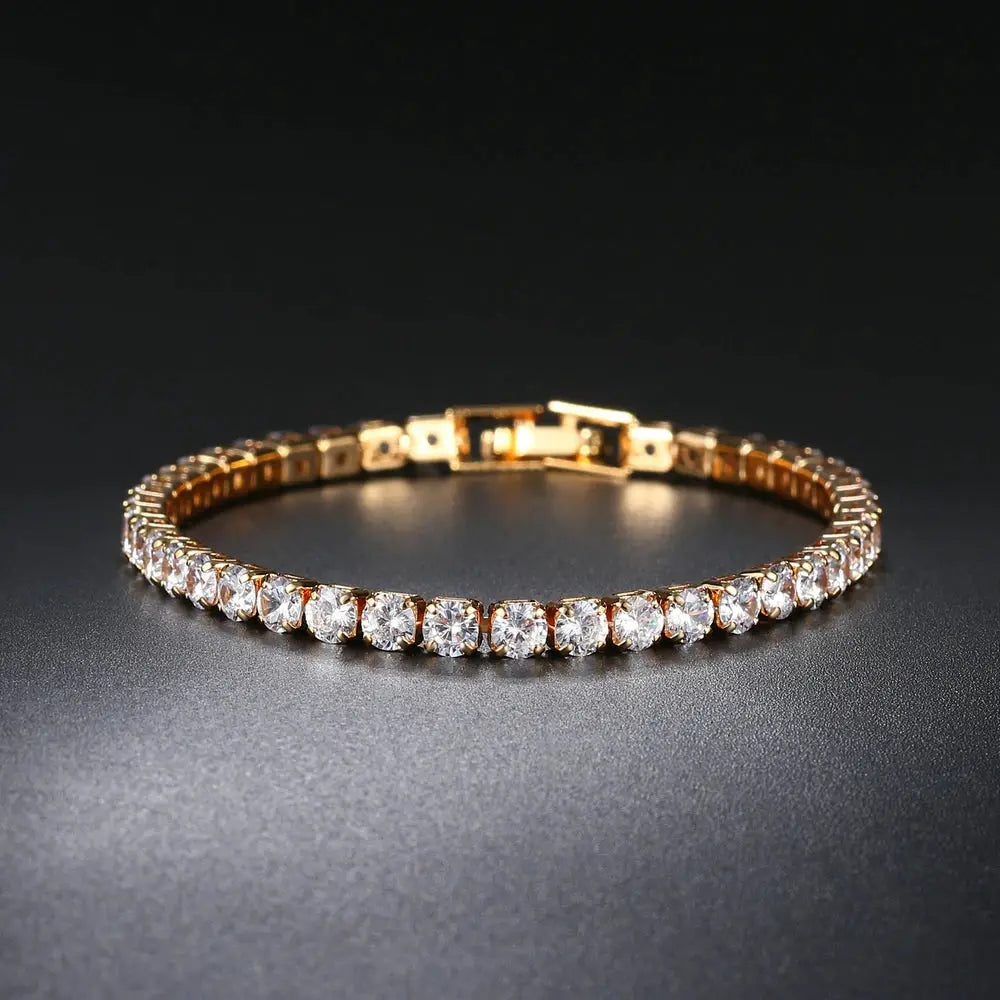 Hip Hop Tennis Bracelet Iced Out For Men Cubic Zirconia Chain 3mm 4mm 5mm Streetwear Jewelry H086