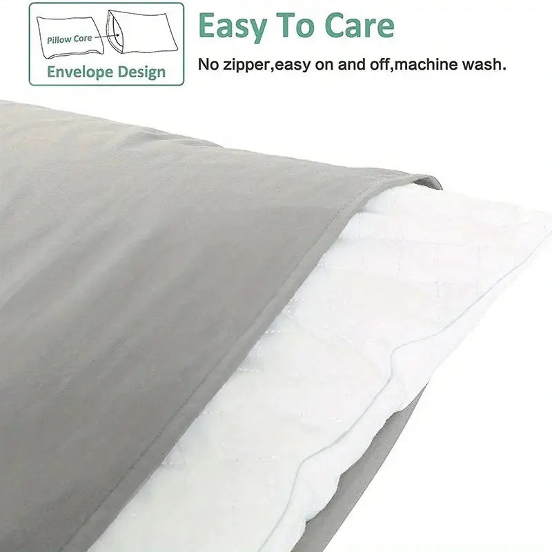 Simples Market 1pc color-block pillowcase, 100% cotton brushed, grey and white with envelope closure
