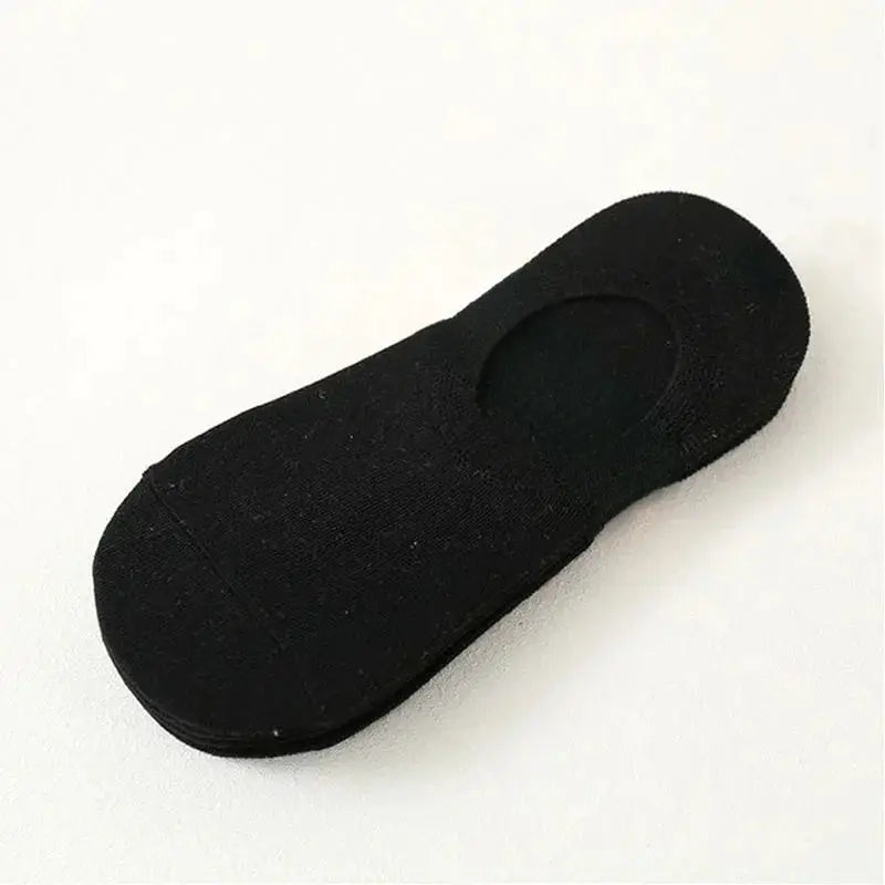 5 Pairs Mens Invisible No Show Ankle Socks Cotton Polyester Blend With Silicone Grip