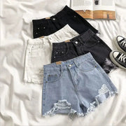 Korean High Waist Denim Shorts Women Ripped Y2K Tassel Details Retro Vibe Meets Modern Comfort