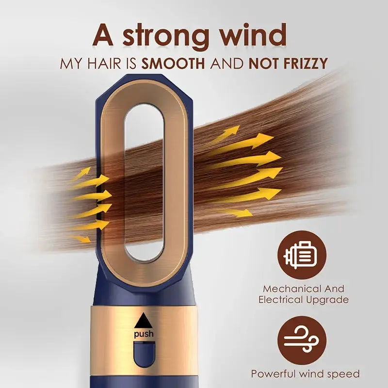 5-in-1 hair styler blue and copper finish, fast-drying airflow