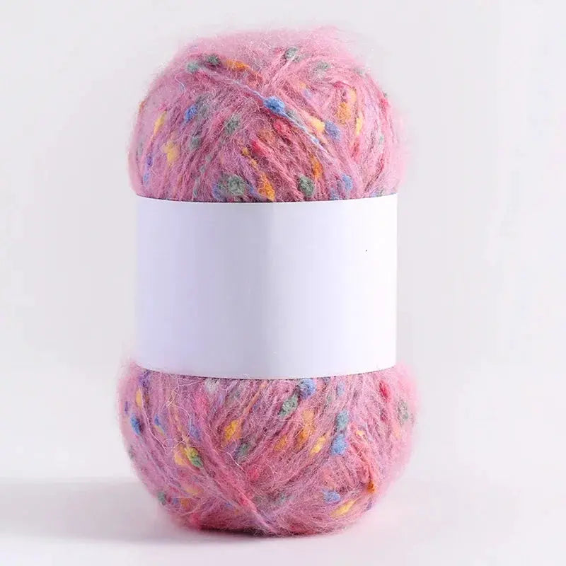 Rainbow Color Dot Mohair Yarn Ball Soft Hand Woven Knitting Thread For DIY Scarves Sweaters Shawls Coats Crochet