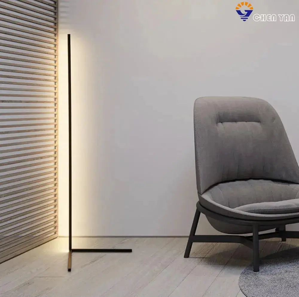 Simples Market corner floor lamp with smart RGB LED, remote and app control, black finish for modern living spaces