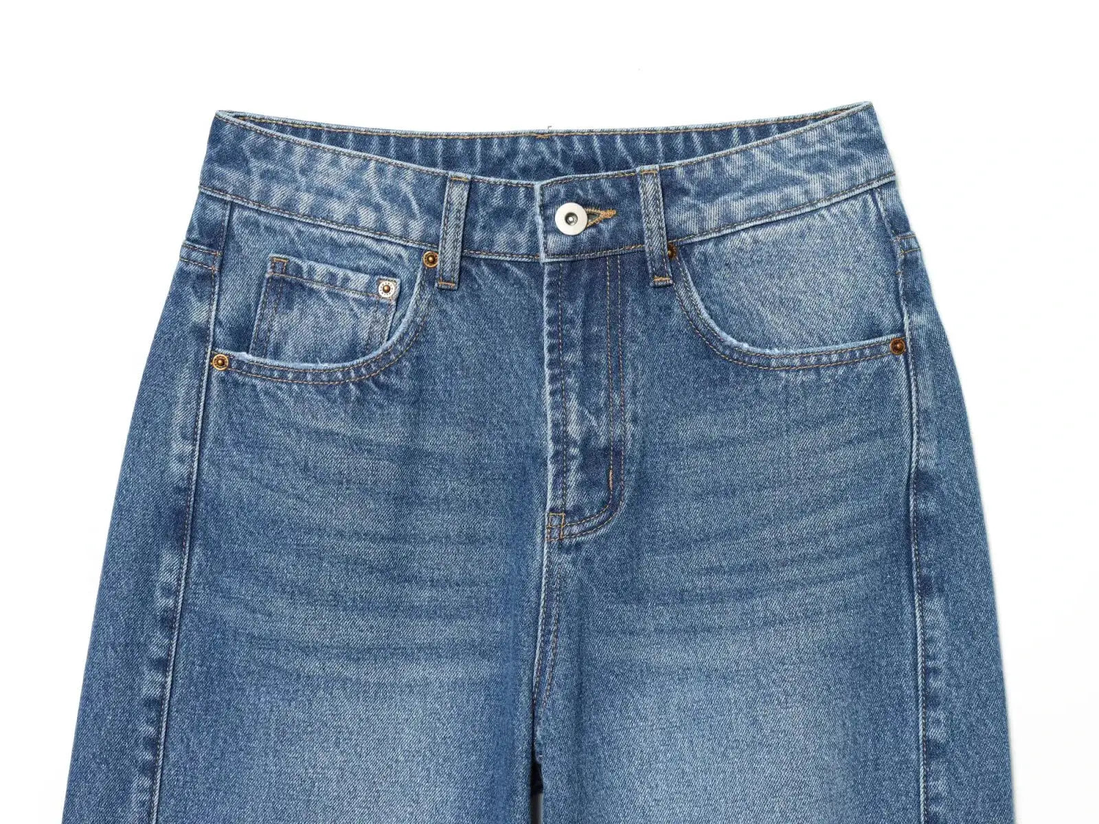 European And American Style 2025 Winter Mid Waist Balloon Jeans