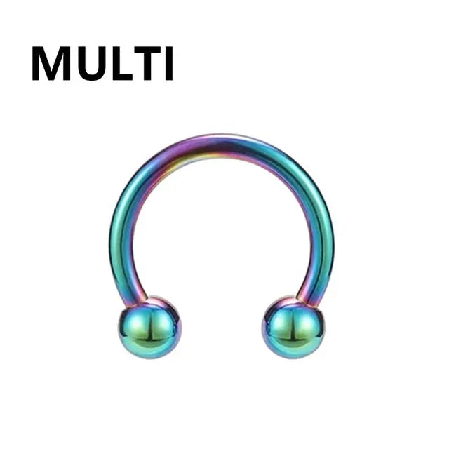 Stainless Steel Horseshoe Fake Nose Ring C Clip Septum Lip Hoop 1Pc For Women Men Jewelry