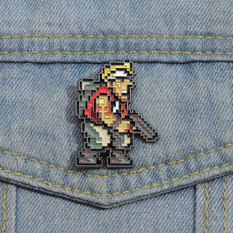 Shooting Game Enamel Pin Zinc Alloy Backing For Clothing Anime Fans Gift Stylish Collectible