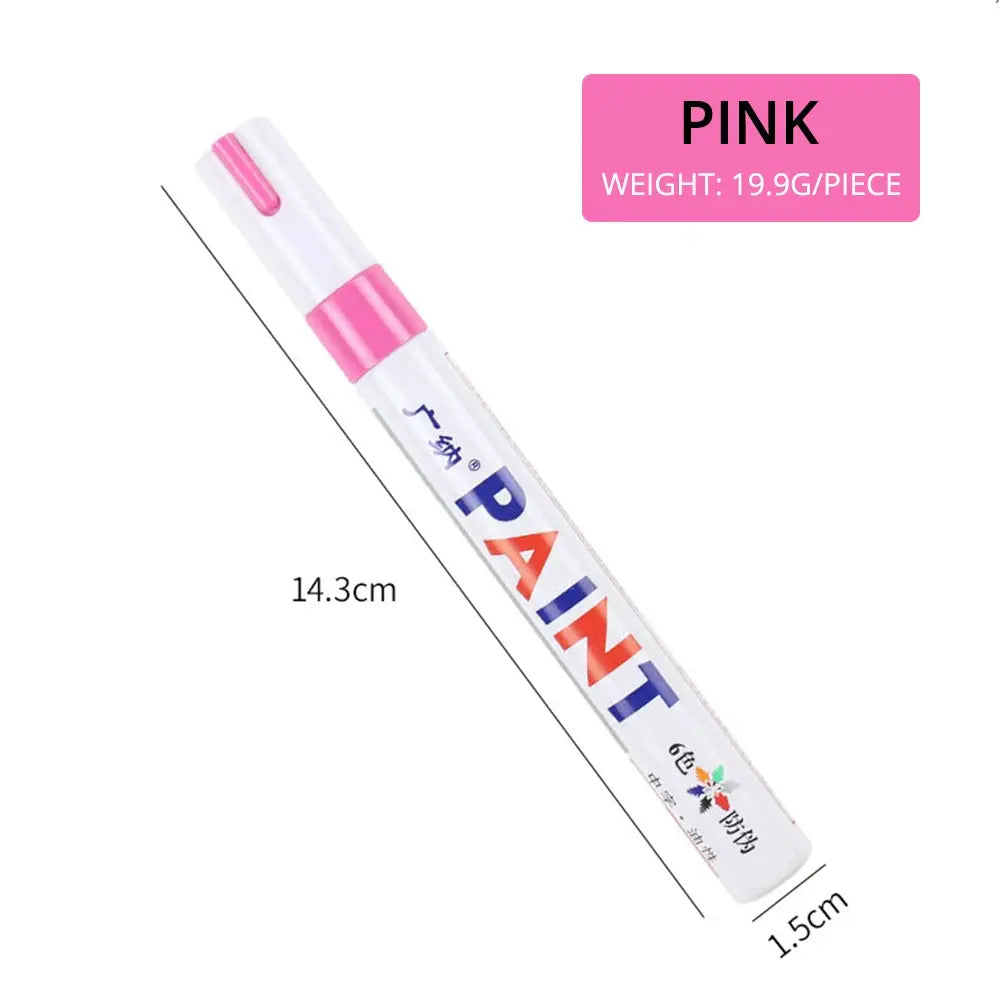 One Piece White Waterproof Tire Mark Pen For Auto Rubber Metal Permanent Paint Marker Graffiti Touch Up