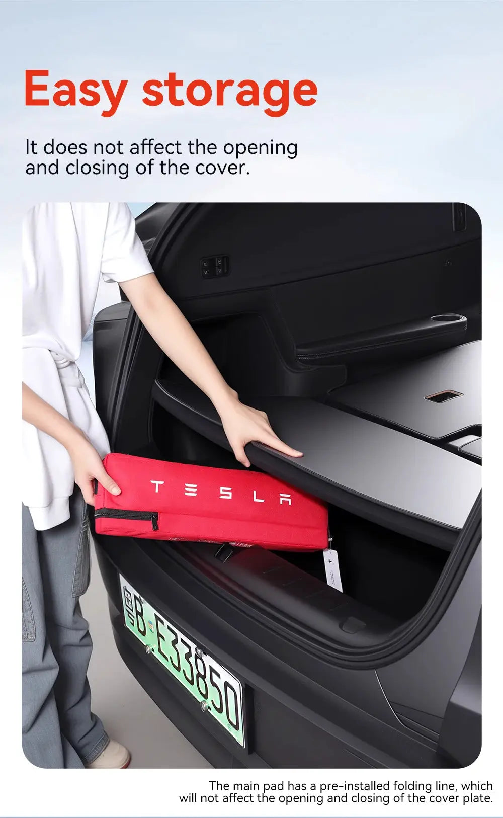 YZ for Tesla Model Y Juniper trunk mat cover in Nappa leather; all-weather anti-scratch full-coverage trunk liner