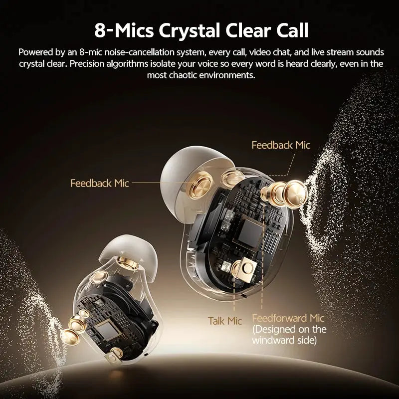 QCY MeloBuds A30 wireless earbuds with 8-mic AI ANC for crystal-clear calls and LDAC Hi-Res audio