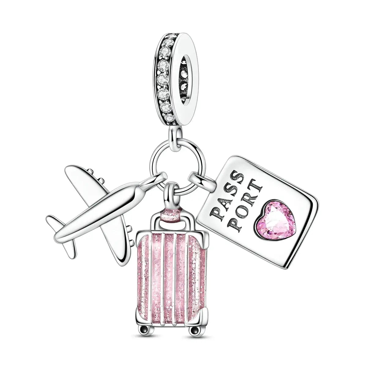 Travel Charm 925 Silver Plane Pendant Eiffel Tower Bead Charm For Bracelet Women Fashion Jewelry