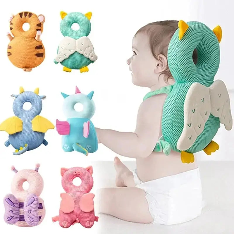 Homefish Baby Head Protector Backpack Pillow For Kids 1 To 3 Years Unisex Soft PP Cotton Cartoon Security Cushion