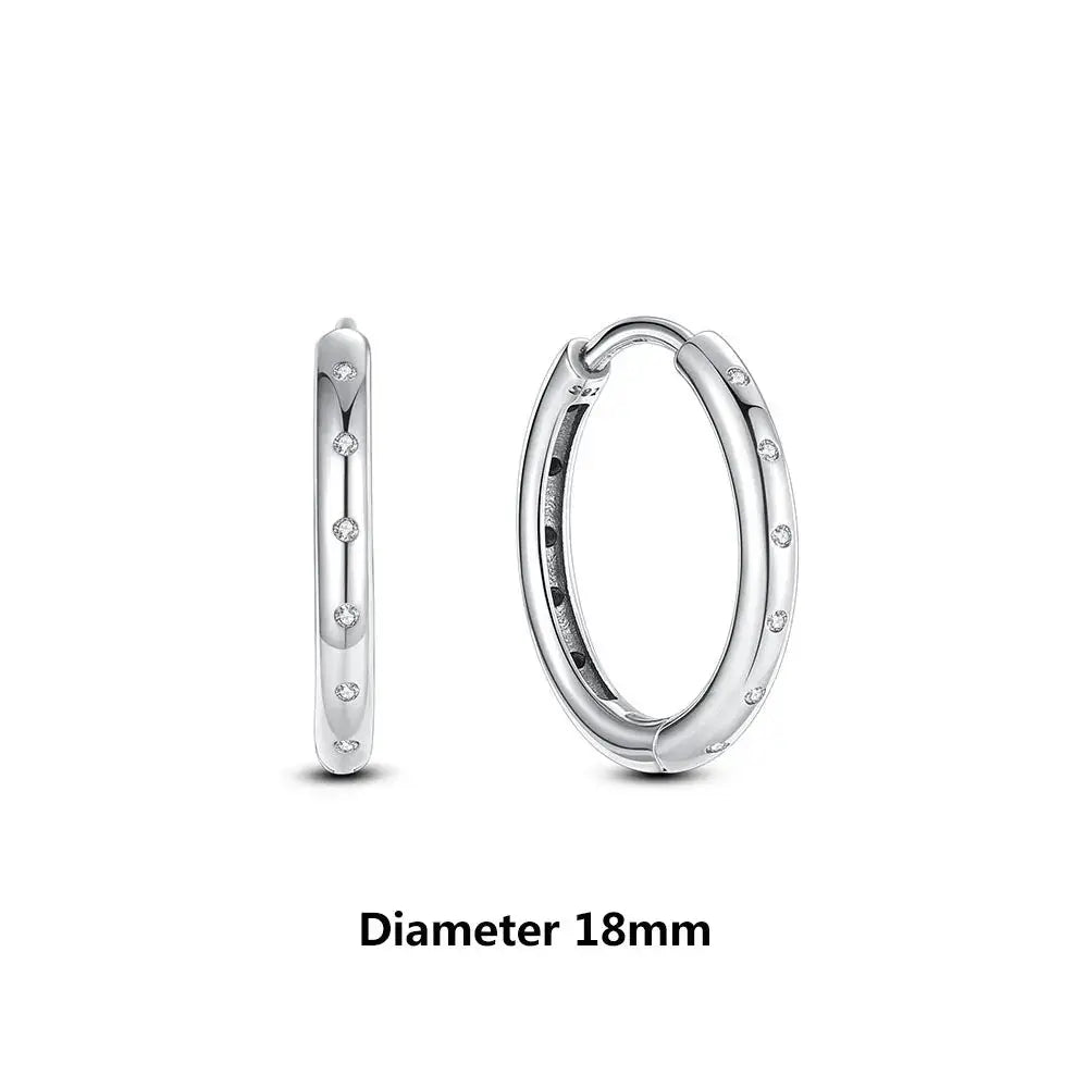 925 Sterling Silver Stud Hoop Earrings For Women Crystal Zircon Rose Gold Crown Heart Infinity Bee Design Jewelry