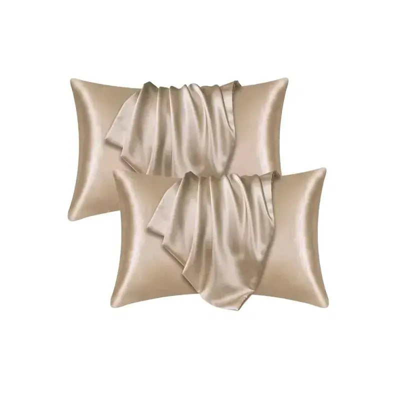 Silk satin pillowcases by Simples Market, beige champagne, standard/queen size, set of 2