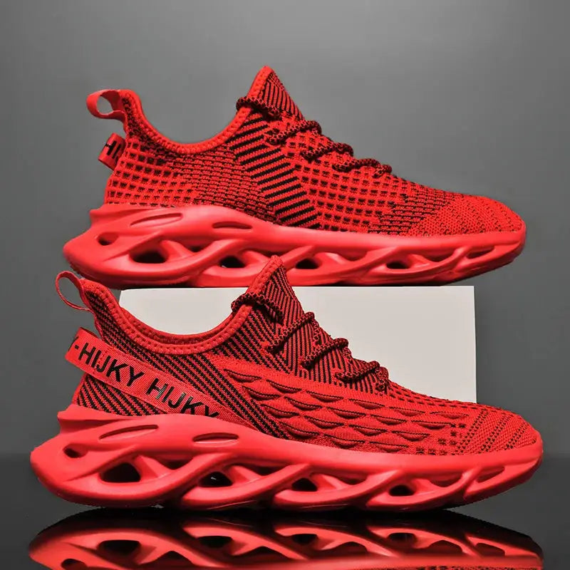 Mens Casual Sneakers Breathable Flyknit Upper Running Shoes Luxury Trainers For Everyday Wear