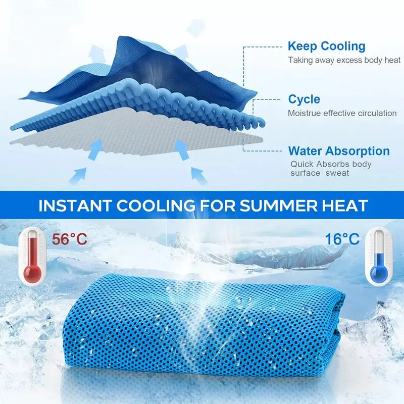 Outdoor Microfiber Quick Dry Ice Towel For Sports Cooling And Fitness Camping Portable Breathable Sweat Wicking Towel