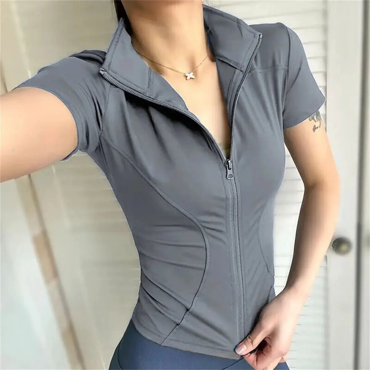 AeroFlex Women Slim Casual Sports Jacket Lightweight Breathable Zip Front For Cycling Running Yoga