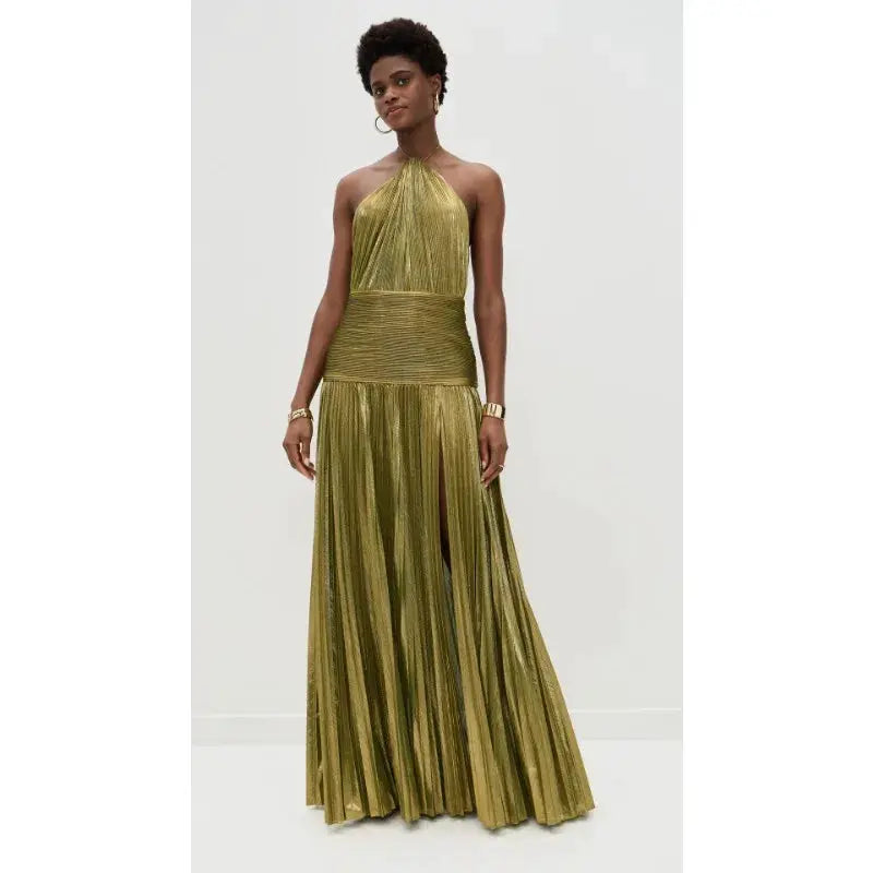 LuxeAura Luxurious Women Corset Dress Off Shoulder Halter Empire Waist With Slit Party Cocktail Evening Gown