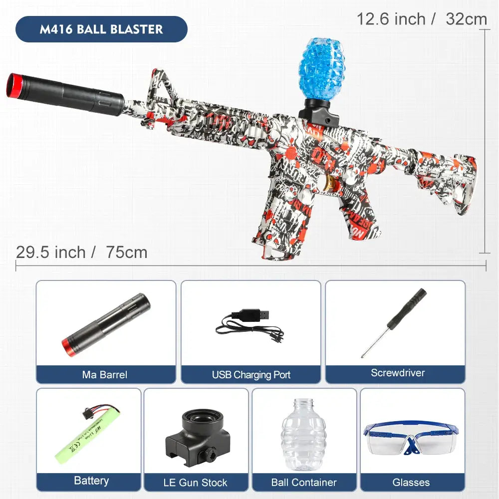 M416 Electric Blaster Gun Set High Precision Shooting Toy For Outdoor Play And Birthday Gift Ages 14 And Up