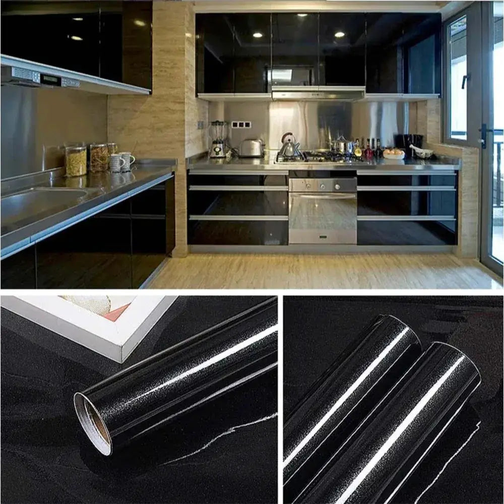 Plain Gloss Paste Wall Stickers PVC Pearl Film Waterproof Self Adhesive Wallpaper For Walls Wardrobe Kitchen Renovation