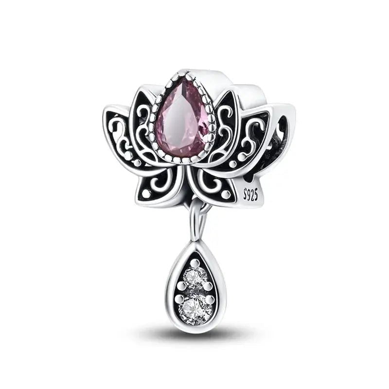 Silver Plated Guardian Angel Heart Shaped Zircon Charms Beads for Original Qikaola 925 Bracelets DIY Jewelry Gifts - Simples Market