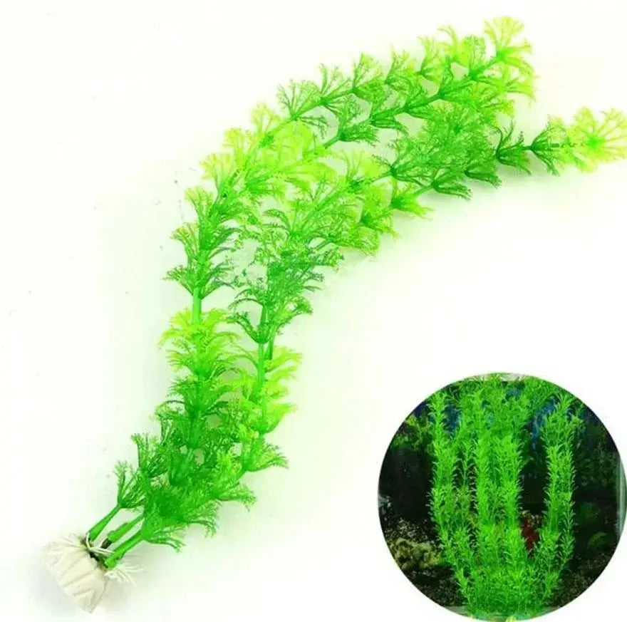 Artificial Green Grass Aquarium Plant Decor Water Weeds For Fish Tank Plastic Safe Silicone