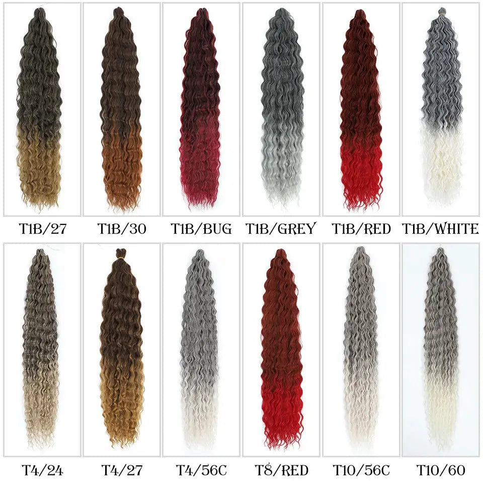 Ariel Curls water-wave twist crochet hair extensions by Simples Market, 12 color variants.