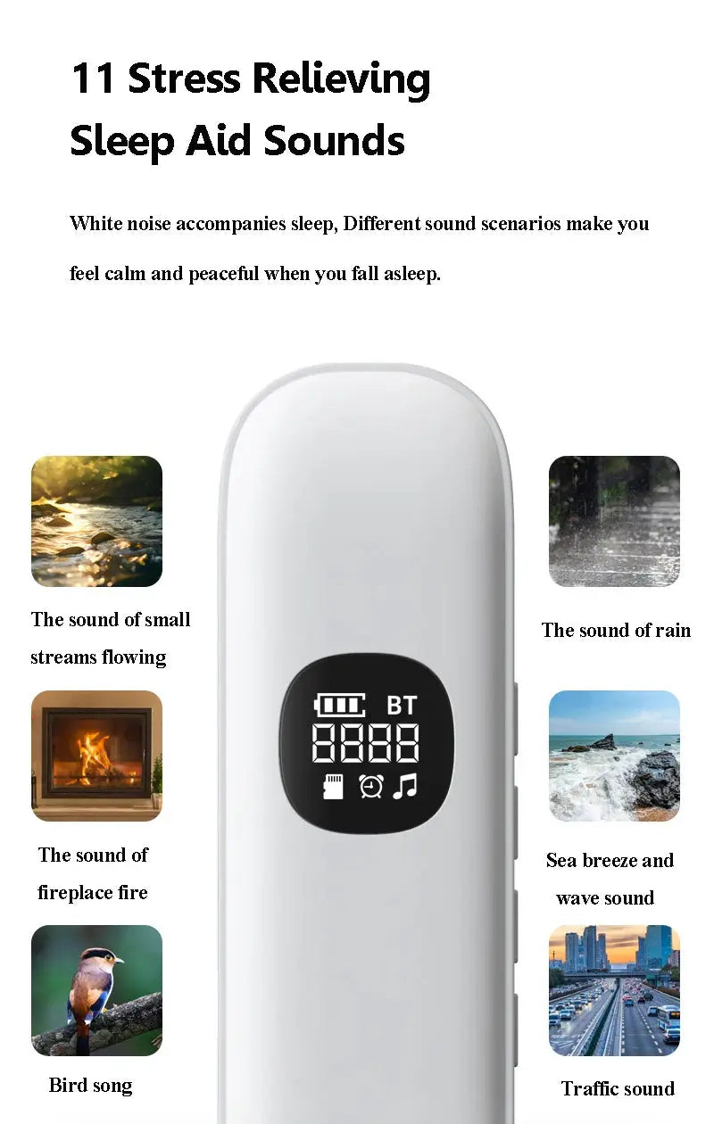 Under Pillow Bone Conduction Bluetooth Speaker by Simples Market, white with LED display and white-noise sleep aid