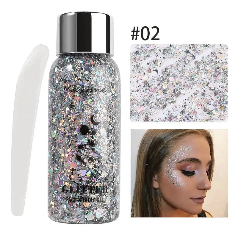 Long-Lasting Body Glitter Gel With Sequins For Face Eyes Hair Mermaid Scales Effect For Prom Party