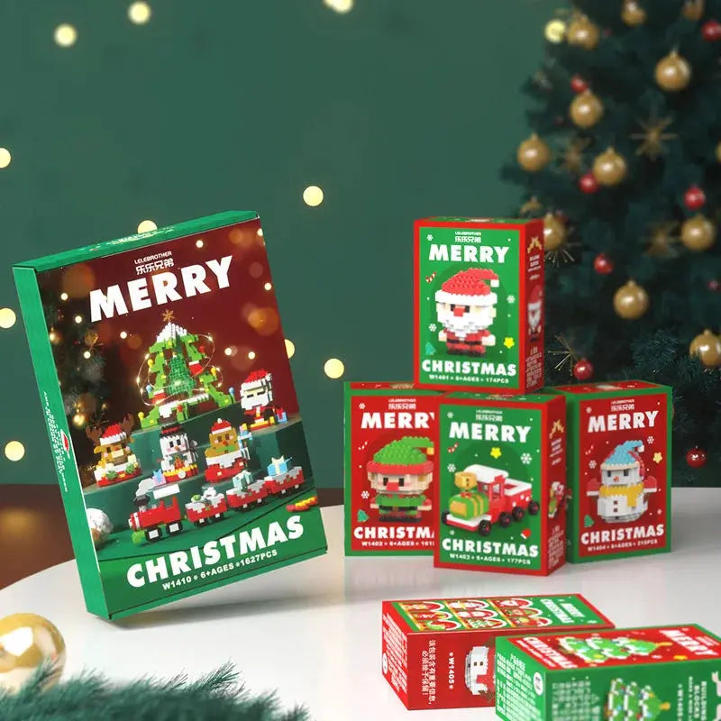Christmas Building Block Set With Santa Claus Snowman Elk Tree Micro Brick Puzzles For Home Decoration And Gift Kid Toy