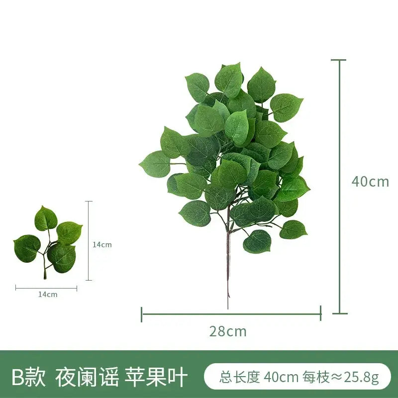 Artificial green eucalyptus plant arrangement by Simples Market, 40cm tall with 28cm base and 14cm sprig