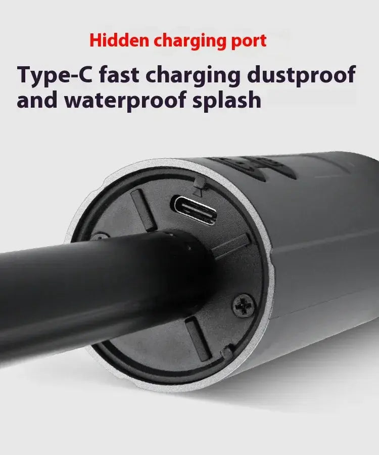 Simples Market portable rechargeable camping light, black cylindrical tent lamp with hidden USB-C charging port