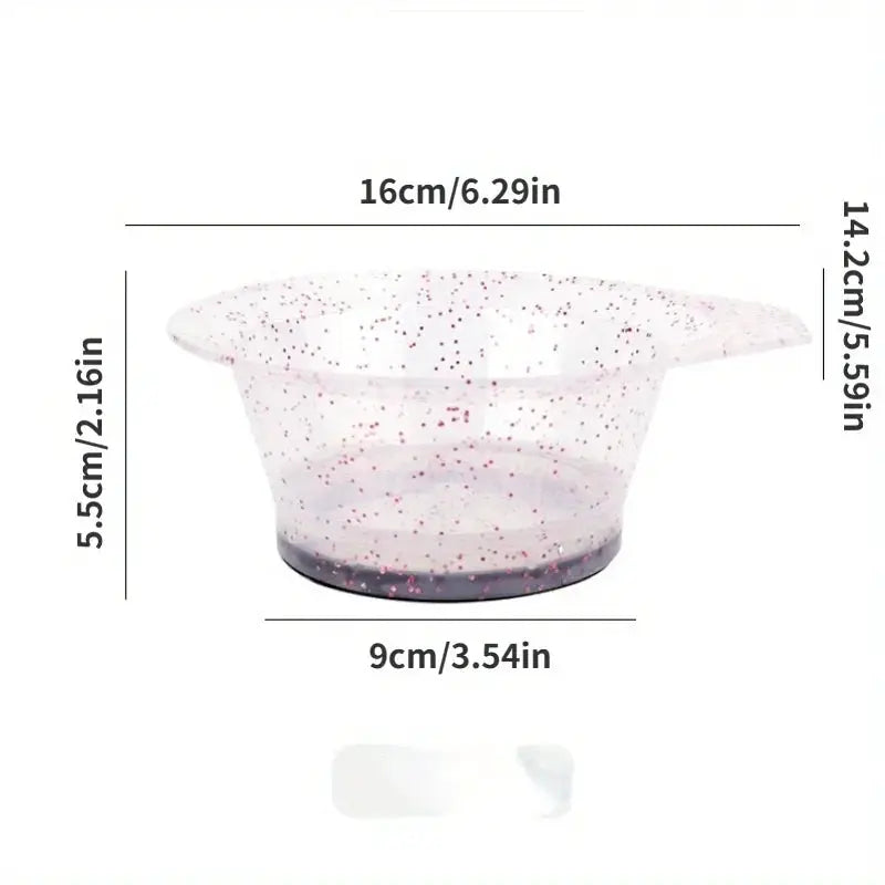 Glitter pearl silicone hair dyeing bowl with pink specks for hair coloring