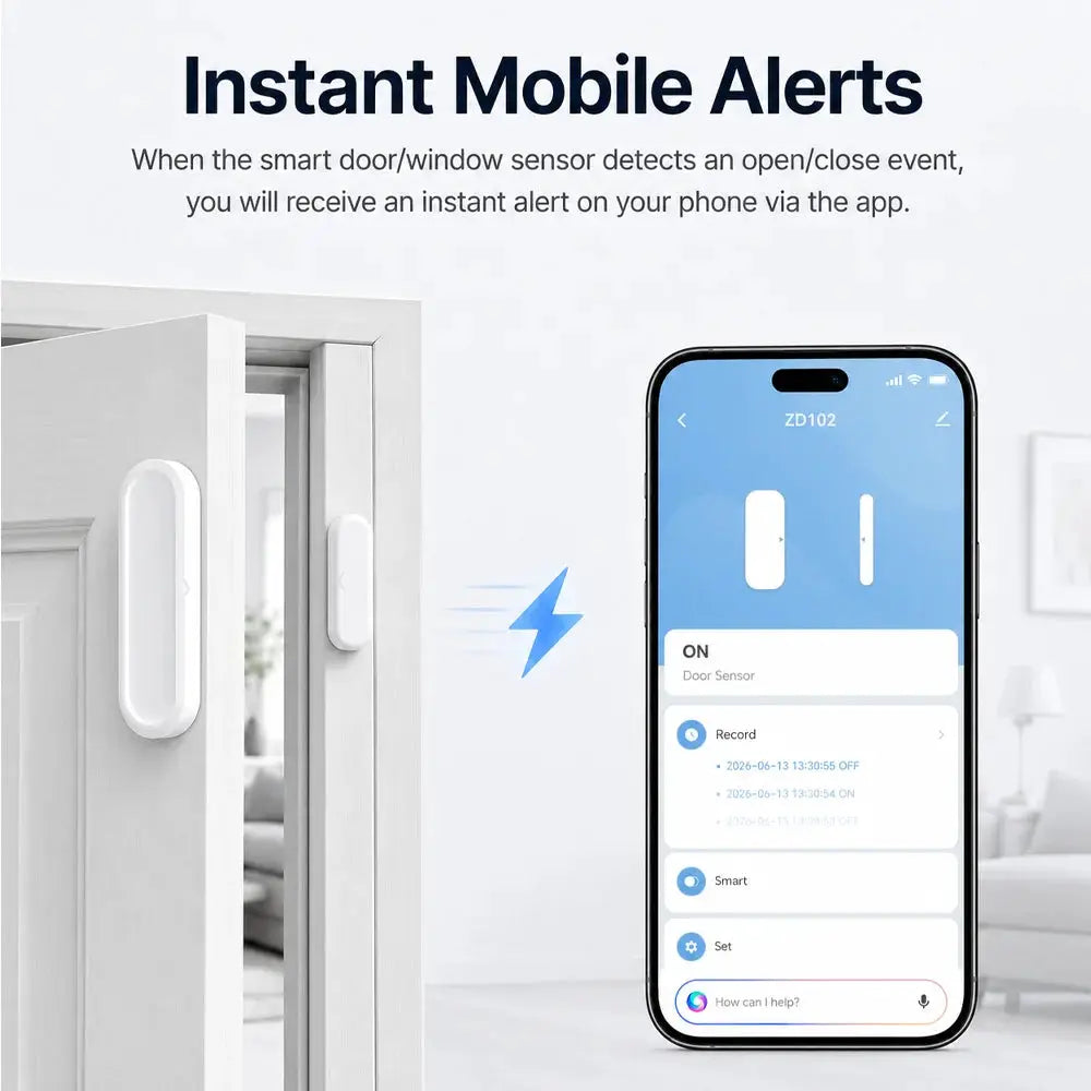 Simples Market IP65 Tuya WiFi door/window magnetic sensor pair, waterproof smart home detectors
