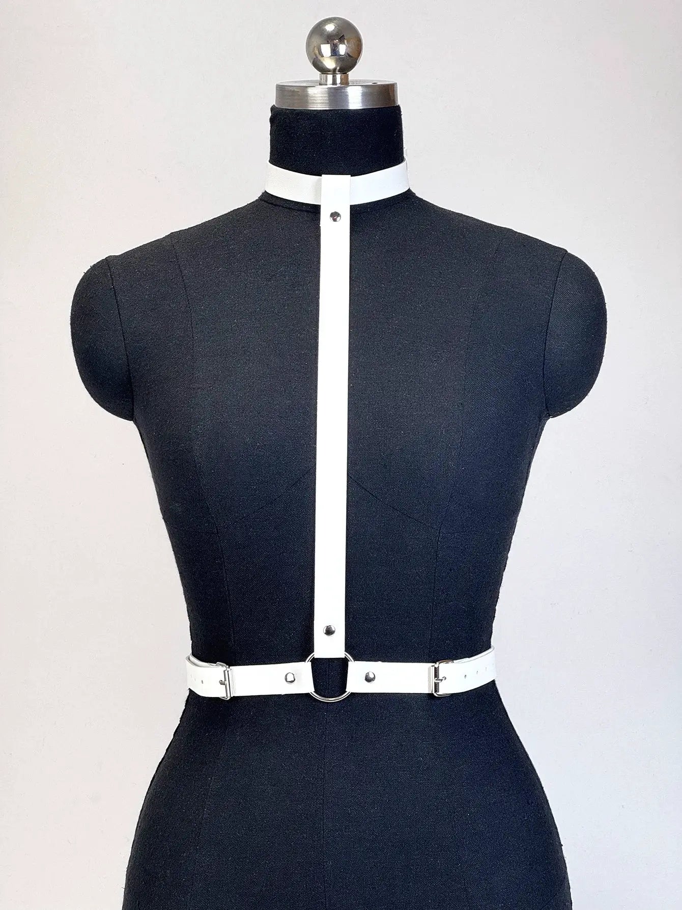 NoirPulse Synthetic Leather Harness Belt Chest Corset Garter Belt Gothic Punk Fetish Fashion Accessory