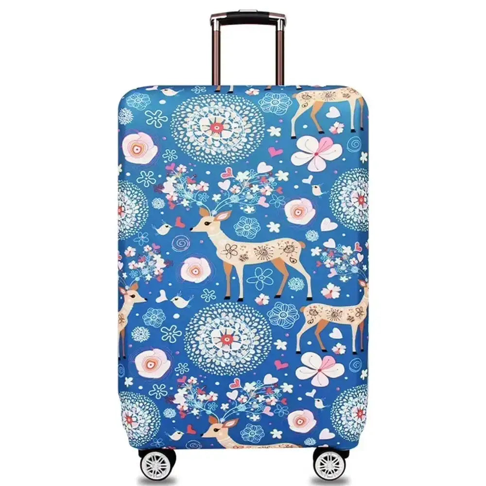 VoyagePro Luggage Cover For 18 To 32 Inch Suitcases Washable Stretch Fabric Protector With Bright Geometric Pattern