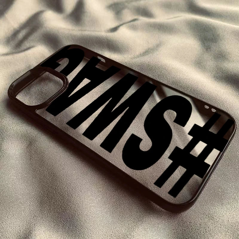 SWAG Bold Letter iPhone case with black lettering on a clear shell