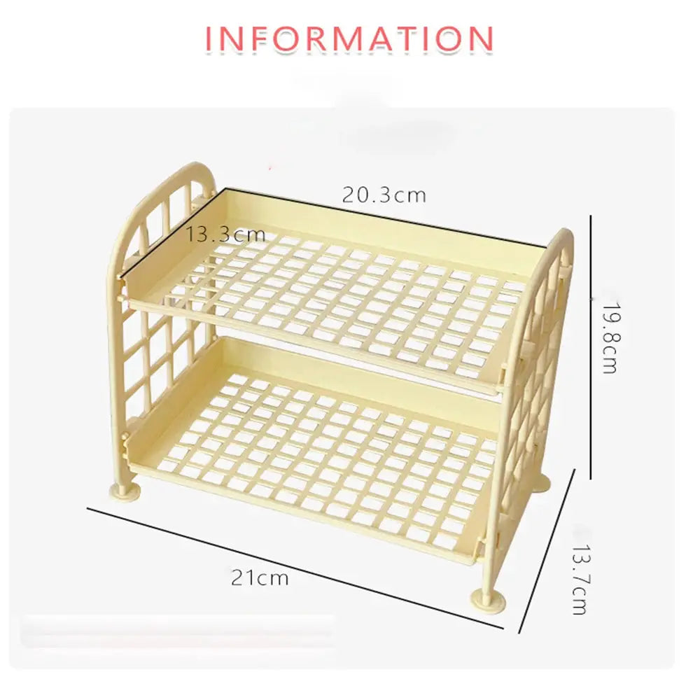 Desktop Stationery Rack and Makeup Organizer Combines Multi Function Plastic Desk Shelf Storage for Office Dorm Vanity