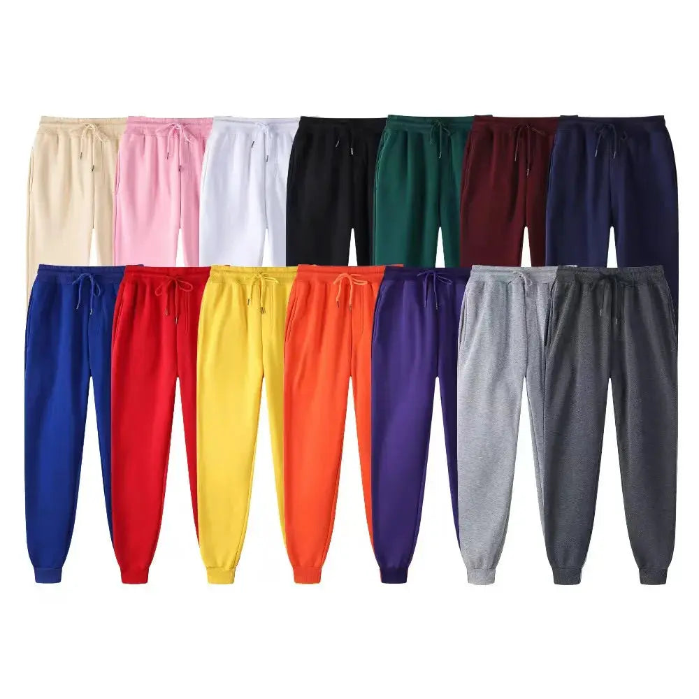 Men's casual jogger pants in 14 solid colors for autumn and winter, running and fitness wear