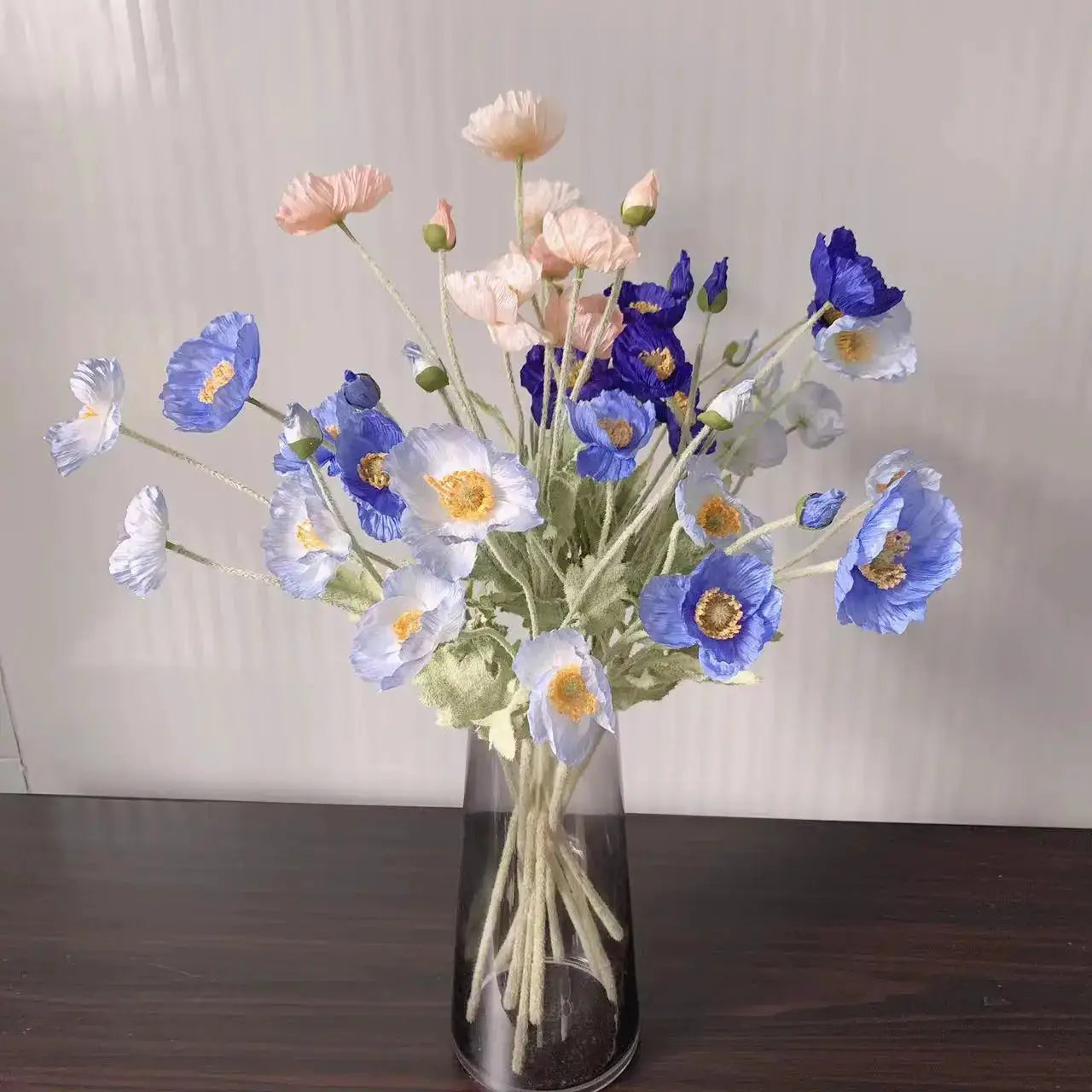 Artificial Silk Poppy Flowers Long Stem for Wedding Centerpieces and Bridal Bouquet Alternative Home Decor