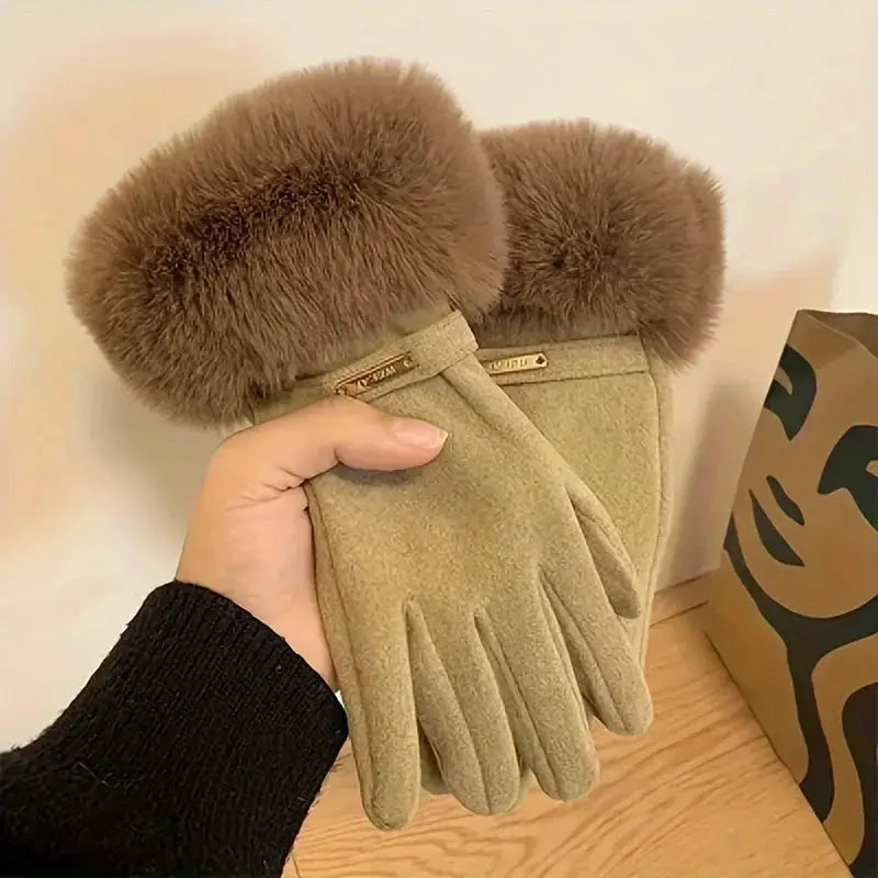 PolarGuard Womens Winter Thick Windproof Driving Gloves With Touchscreen Compatibility For Cold Weather Rides
