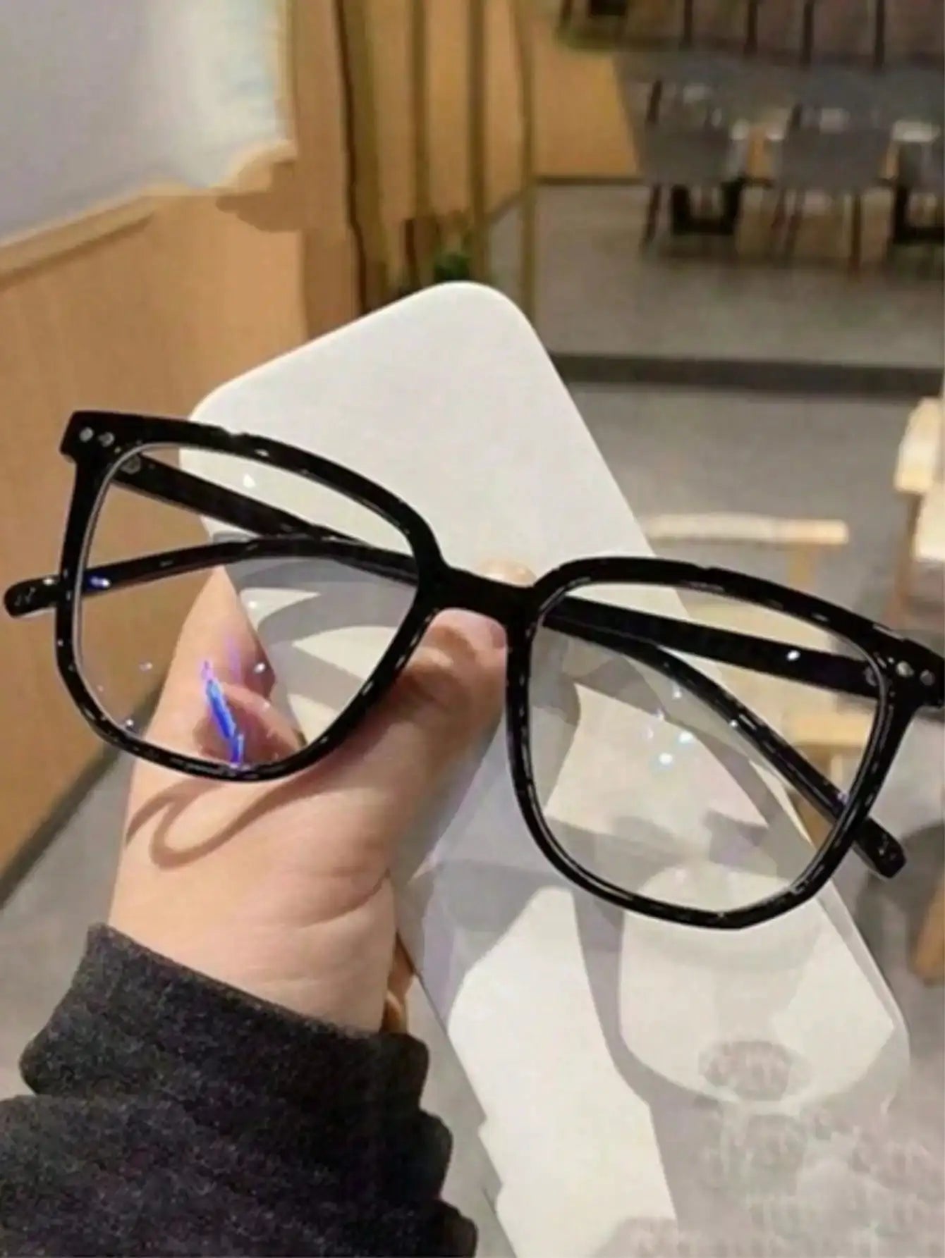 GlareGuard 3 Pairs Universal Fashion Glasses Set Square Frames Blue Light Blocking Lenses