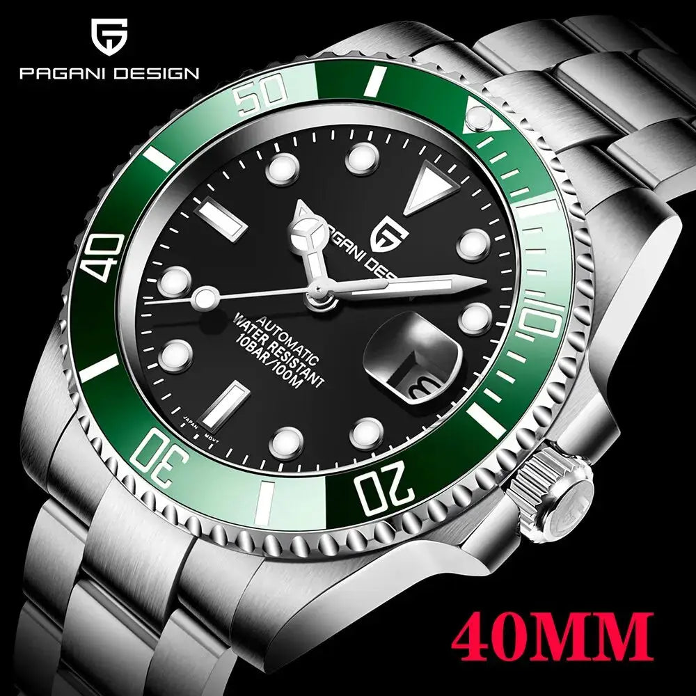 PAGANI DESIGN 2026 Mens Automatic Mechanical Watch 40mm Stainless Steel Waterproof Miyota 8215 Relogio