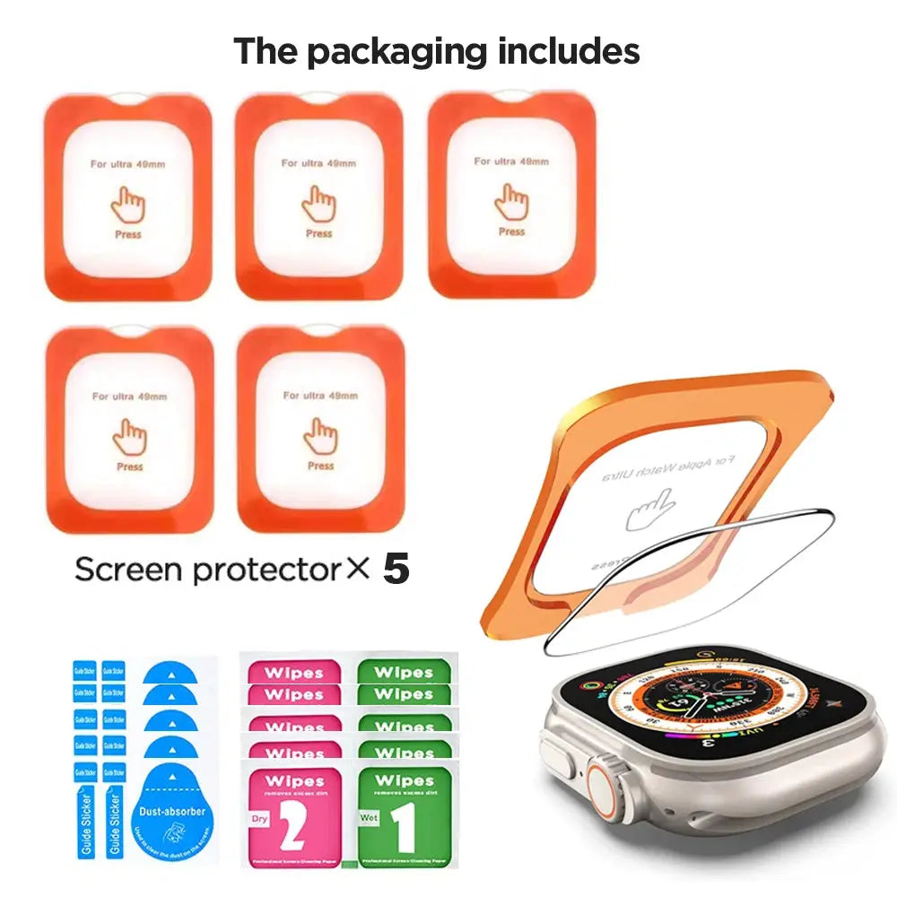 Tempered Glass For Apple Watch Ultra 1/2/3 49mm With Alignment Tool Screen Protector For iWatch Ultra 1 2 3 49mm Accessories