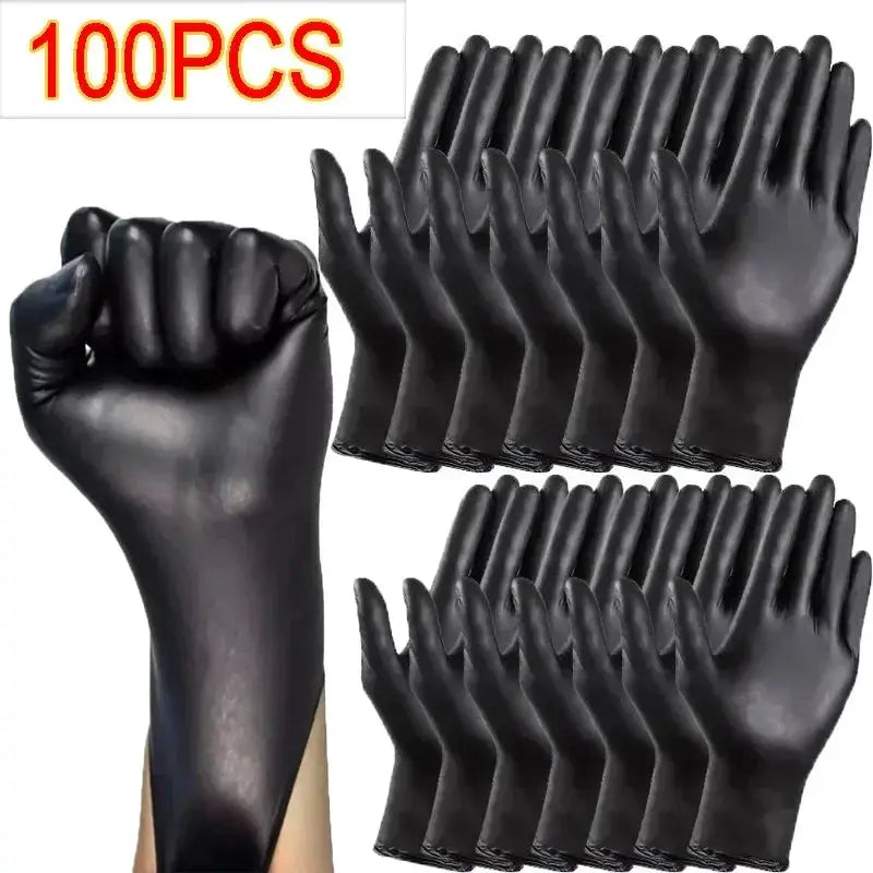 Simples Market 100 pcs black disposable PVC gloves, latex-free for housework and cooking