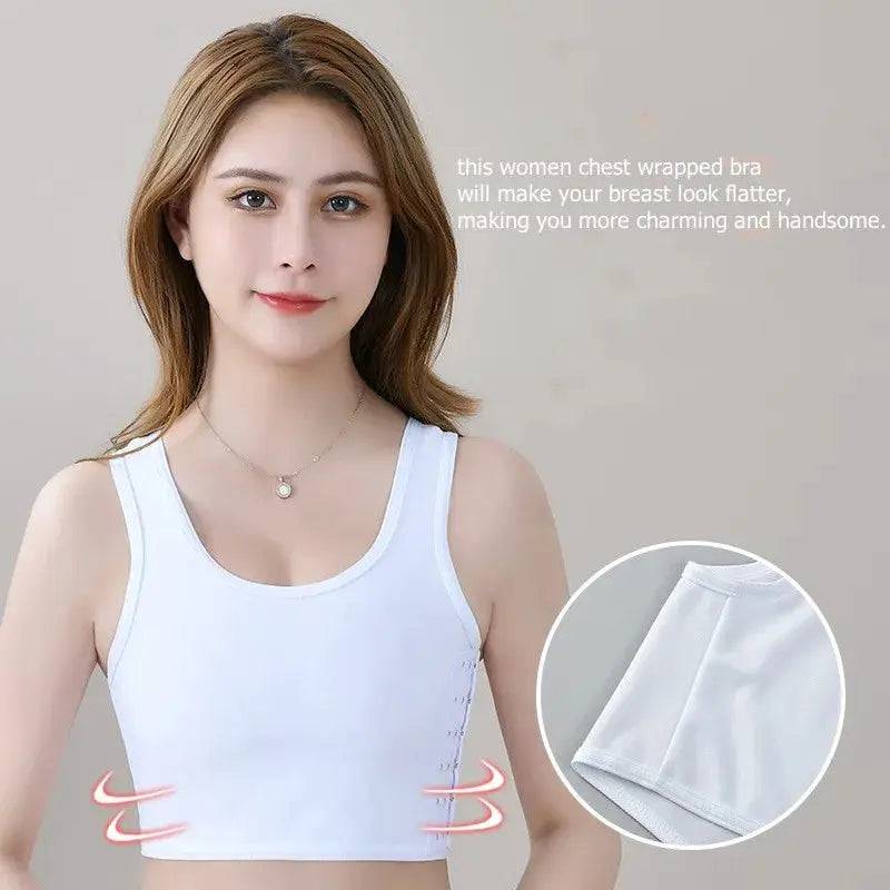 Brand Women Chest Binder Medium Control Breathable Shapewear Top With Side Buckle Bustier
