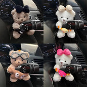 Pilot Bear car gear shift ornament set of 4 plush bears by Simples Market with assorted accessories