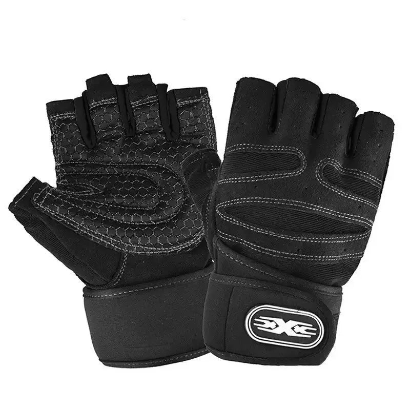 Half Finger Workout Gloves With Wrist Wrap For Men And Women For Weight Lifting Training Cycling And Motorcycling