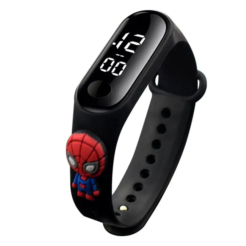 Marvel 3D Spiderman Kids Watch With LED Display Waterproof Sport Bracelet And Soft Silicone Band For Ages 4 To 12