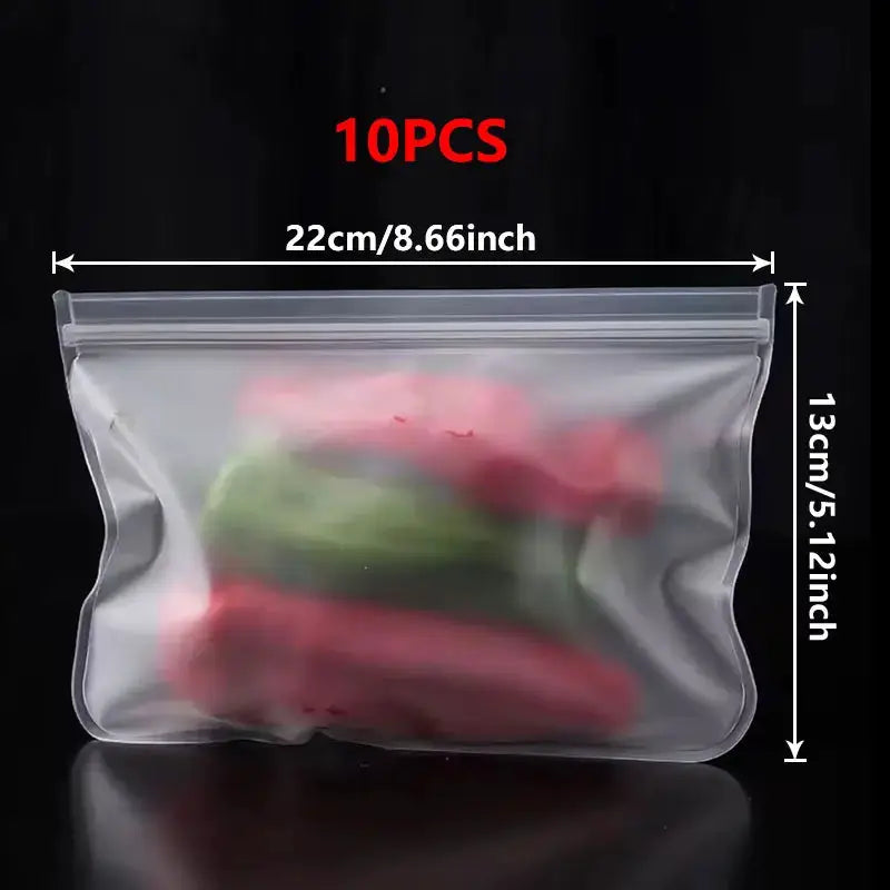 Reusable Silicone Food Storage Bags Leakproof Eco Friendly Freezer Safe Microwave Safe Dishwasher Safe